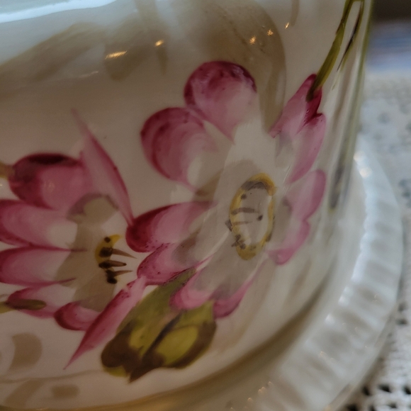 Antique Royal Bann Franz Anton Mehlem Round Porcelain Cheese Dome Keeper - Picture 2 of 10